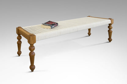 Teak bench Ulrik – boho furniture handcrafted in Bali by BaliSouk