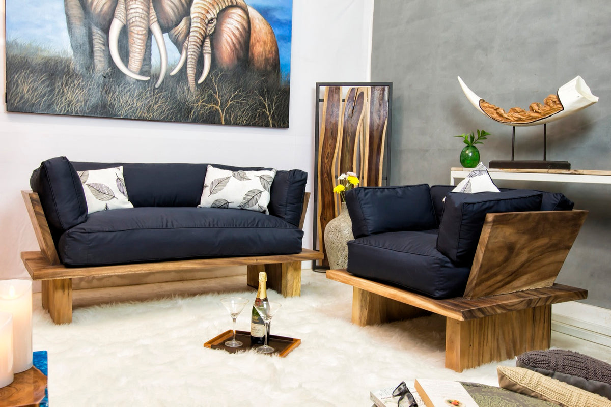 Donna Karan coffee table in natural materials – handmade boho furniture from Bali