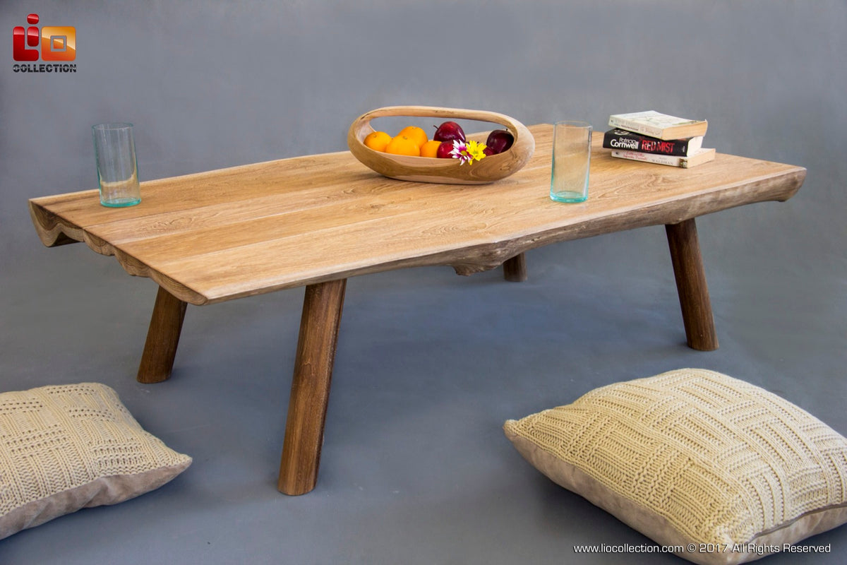 Teak coffee table Natha – boho furniture handcrafted in Bali by BaliSouk