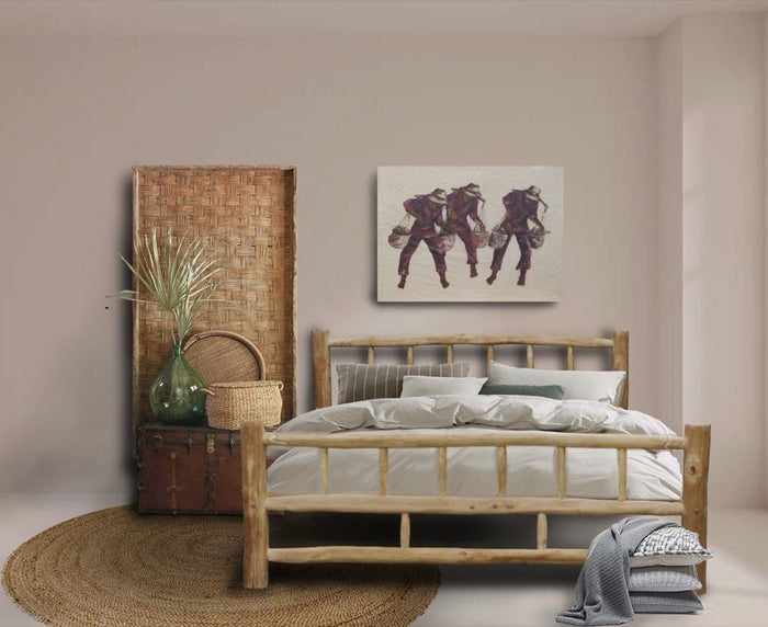 Teak bed – Kristiansand – boho furniture handmade in Bali by BaliSouk