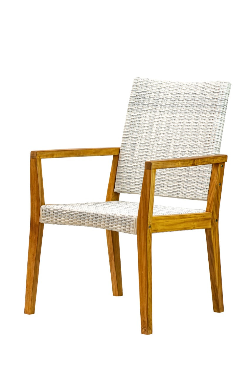 Synthetic rattan armchair – Katjia Arm, natural natural materials in boho style