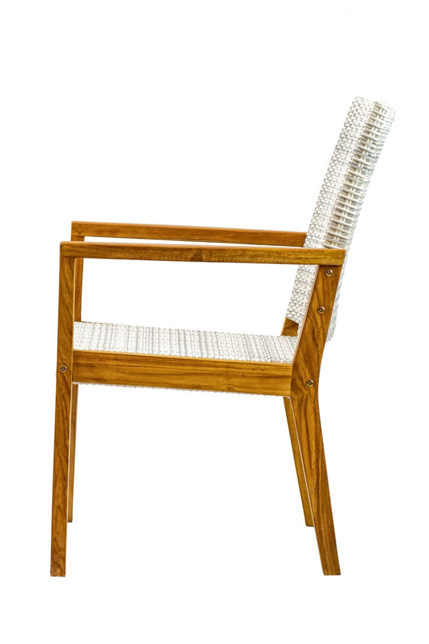 Synthetic rattan armchair Katjia Arm – boho furniture, handwoven and handmade in Bali