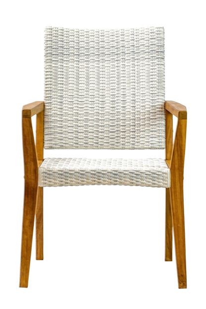 Synthetic rattan armchair – Katjia Arm, natural natural materials in boho style