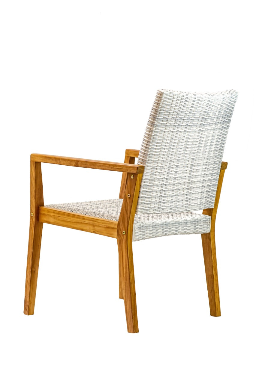 Synthetic rattan armchair Katjia Arm – boho furniture, handwoven and handmade in Bali