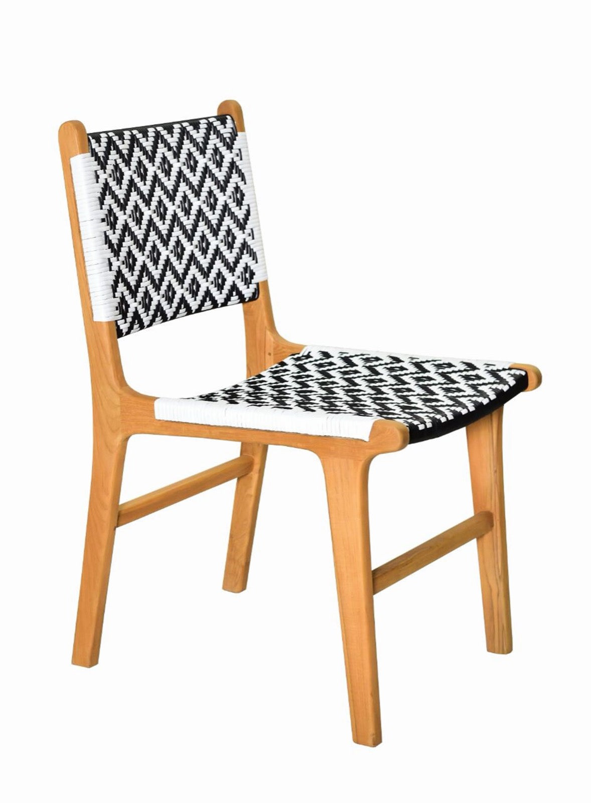 Synthetic rattan dining chair – Katjia, natural natural materials in boho style
