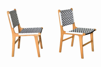 Synthetic rattan dining chair Katjia – boho furniture, handwoven and handmade in Bali