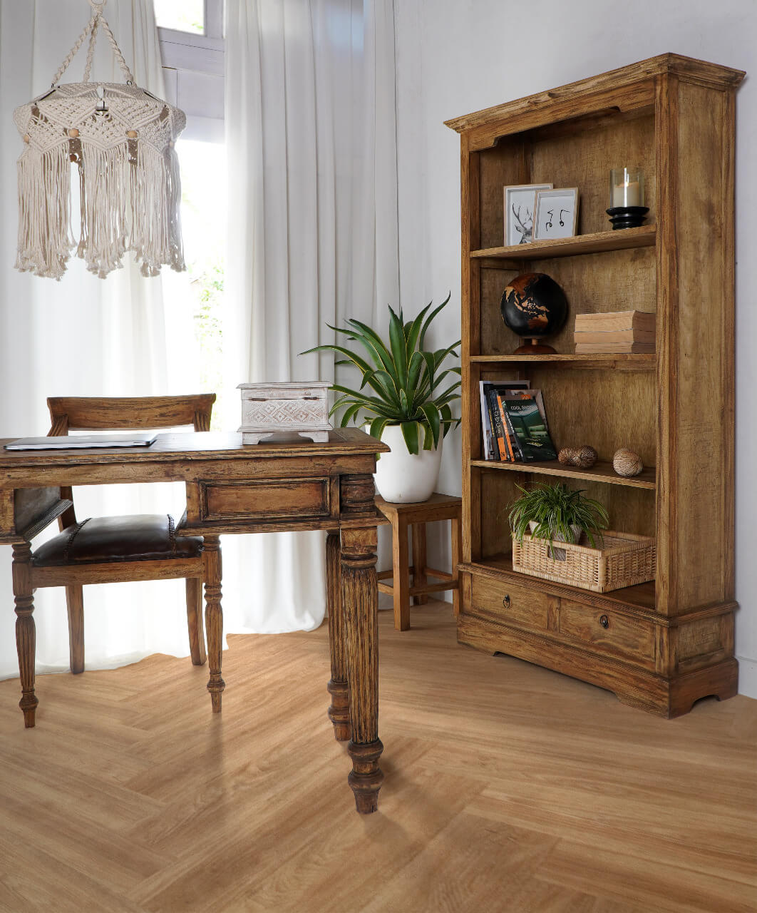 Angela Book Case Natural Antique 180