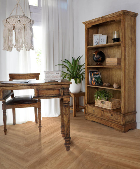 Bali Furniture – Angela Book Case – The Angela Book Case Natural Antique 180