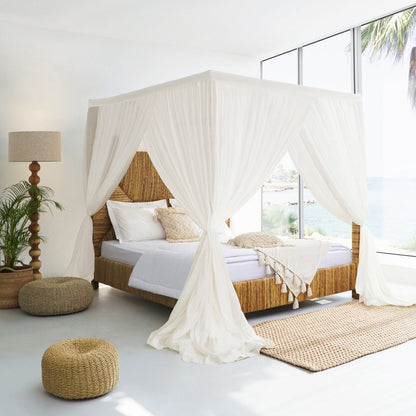 Rush Bed With Headboard And Canopy