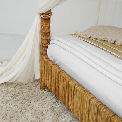 Rush Bed With Headboard And Canopy