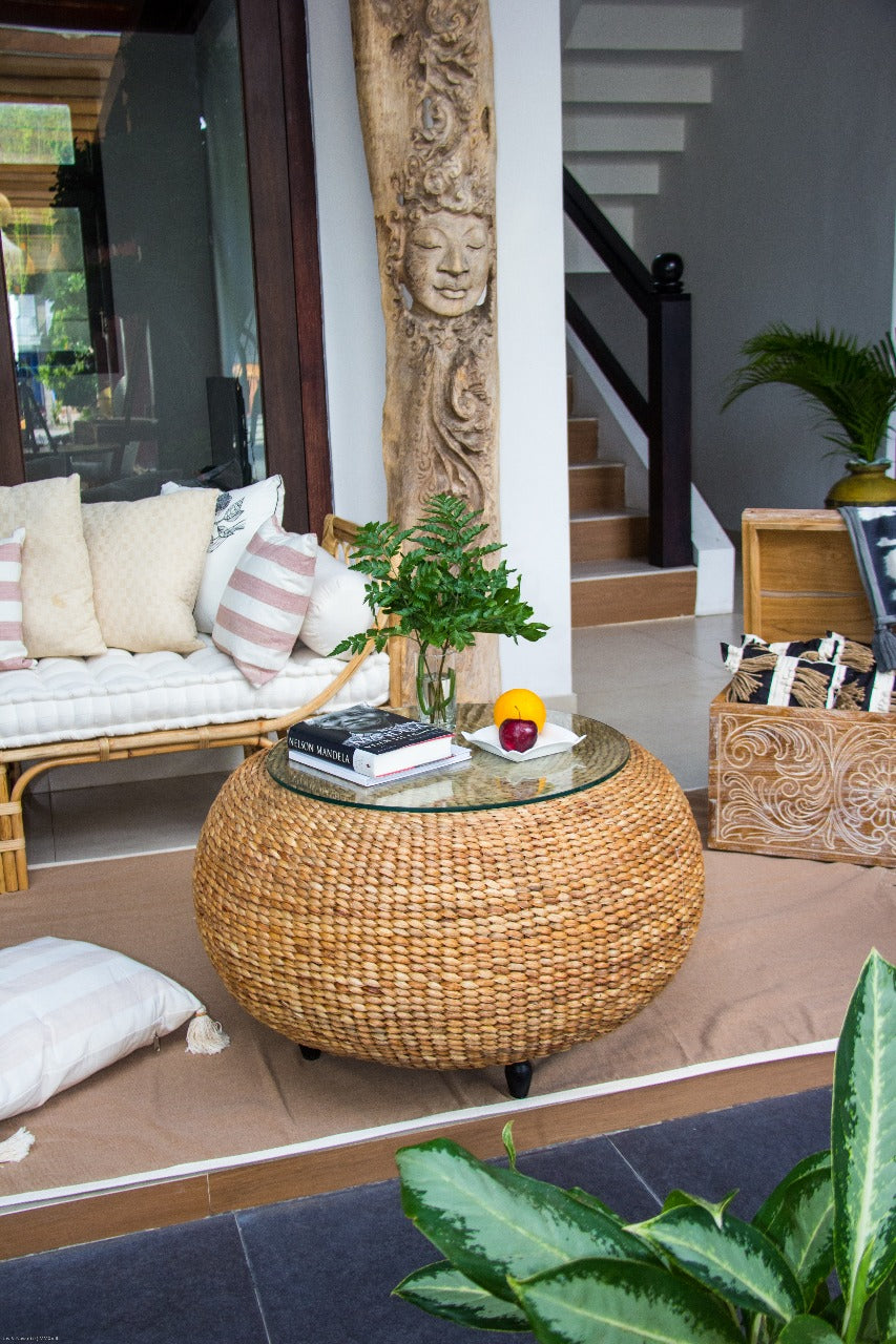 Water hyacinth coffee table – Casablanca, natural natural materials in boho style