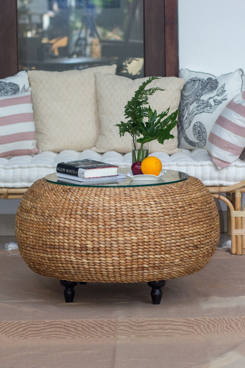 Casablanca coffee table in natural materials – boho furniture by BaliSouk