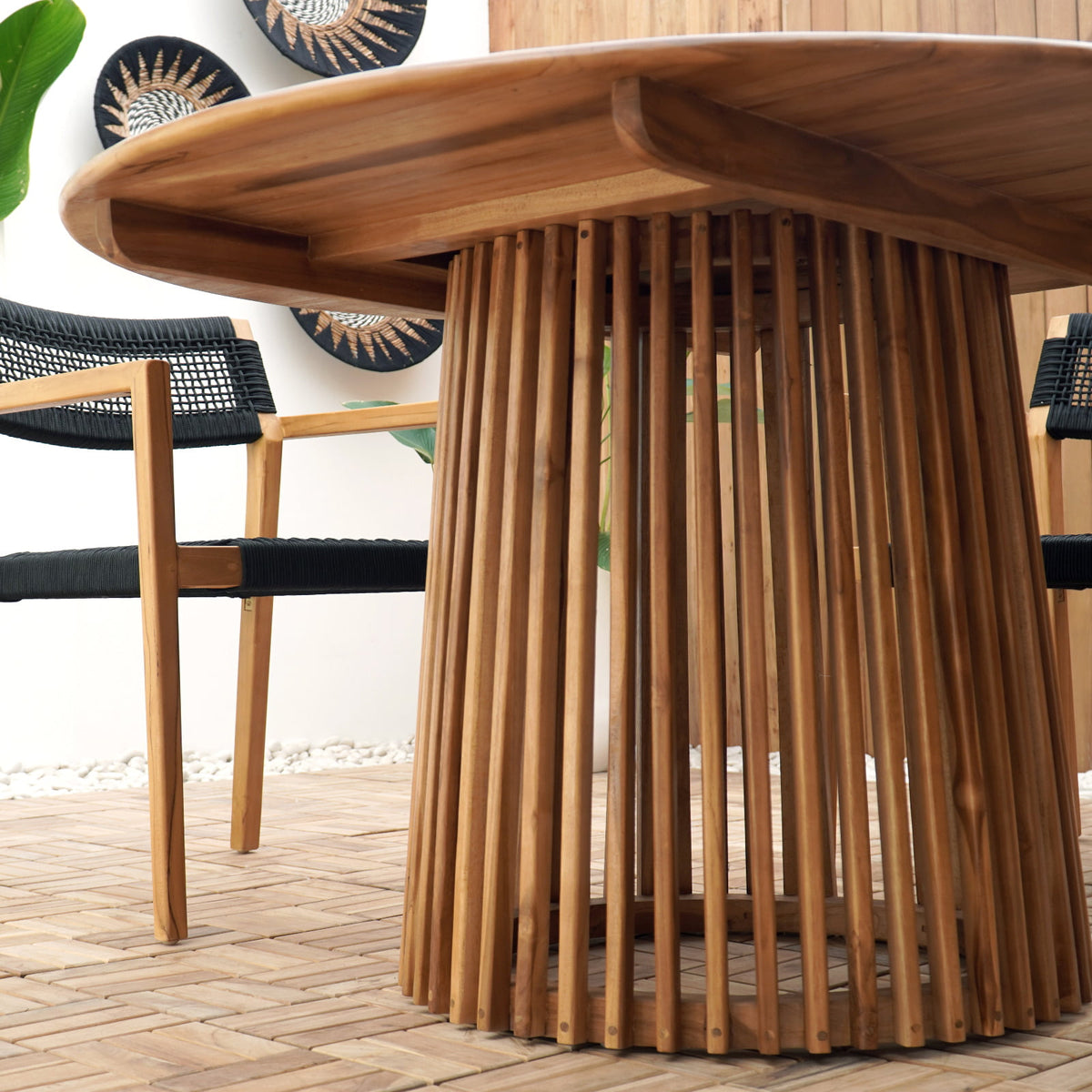 Teak table – Kentana, natural natural materials in boho style