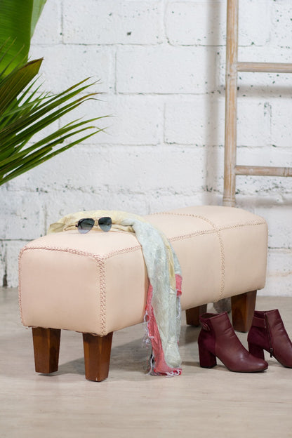 Leather bench Buffalo – handmade in Bali, boho style