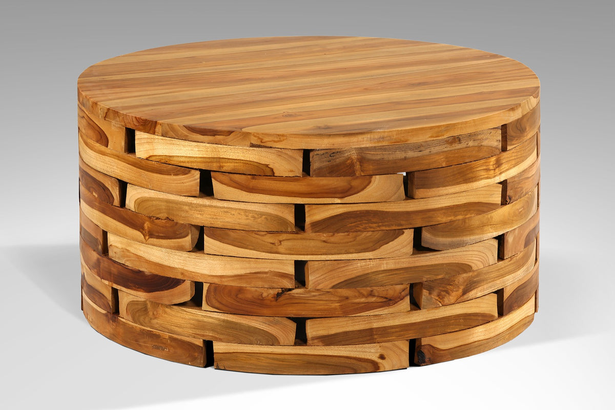 Handmade teak coffee table – the Kitari, boho furniture made in Bali
