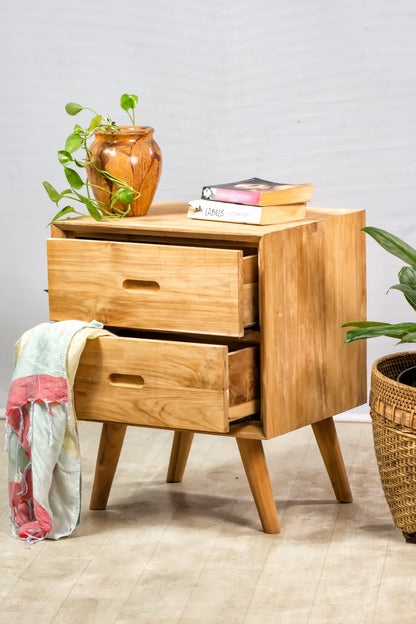 Teak side table – Bongo, natural natural materials in boho style