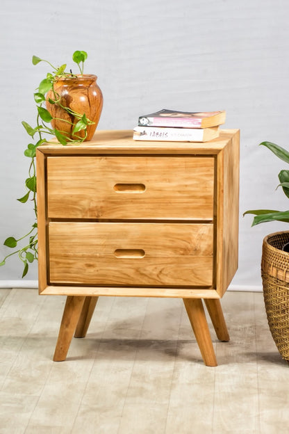 Teak side table – Bongo, natural natural materials in boho style