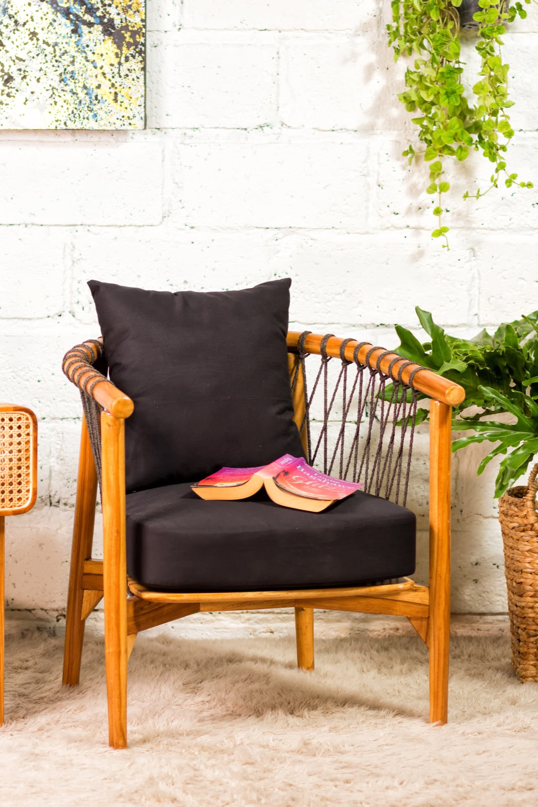 Teak armchair Haribo Arm – boho furniture handcrafted in Bali by BaliSouk