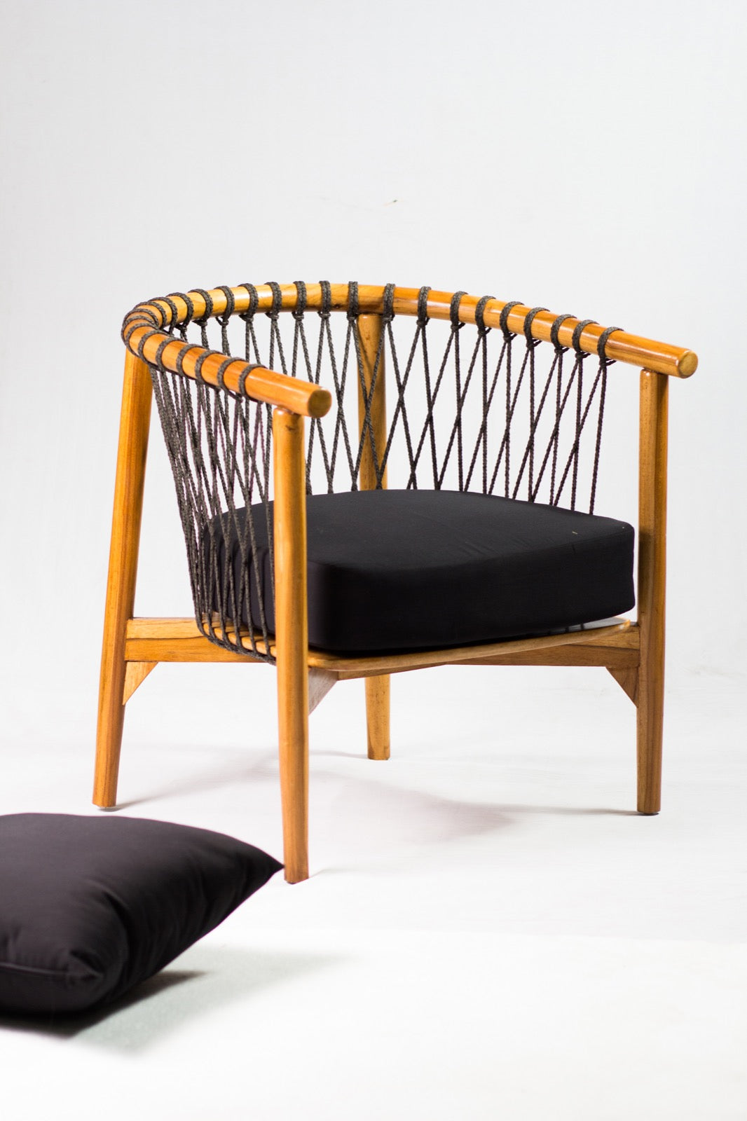 Teak armchair – Haribo Arm, natural natural materials in boho style