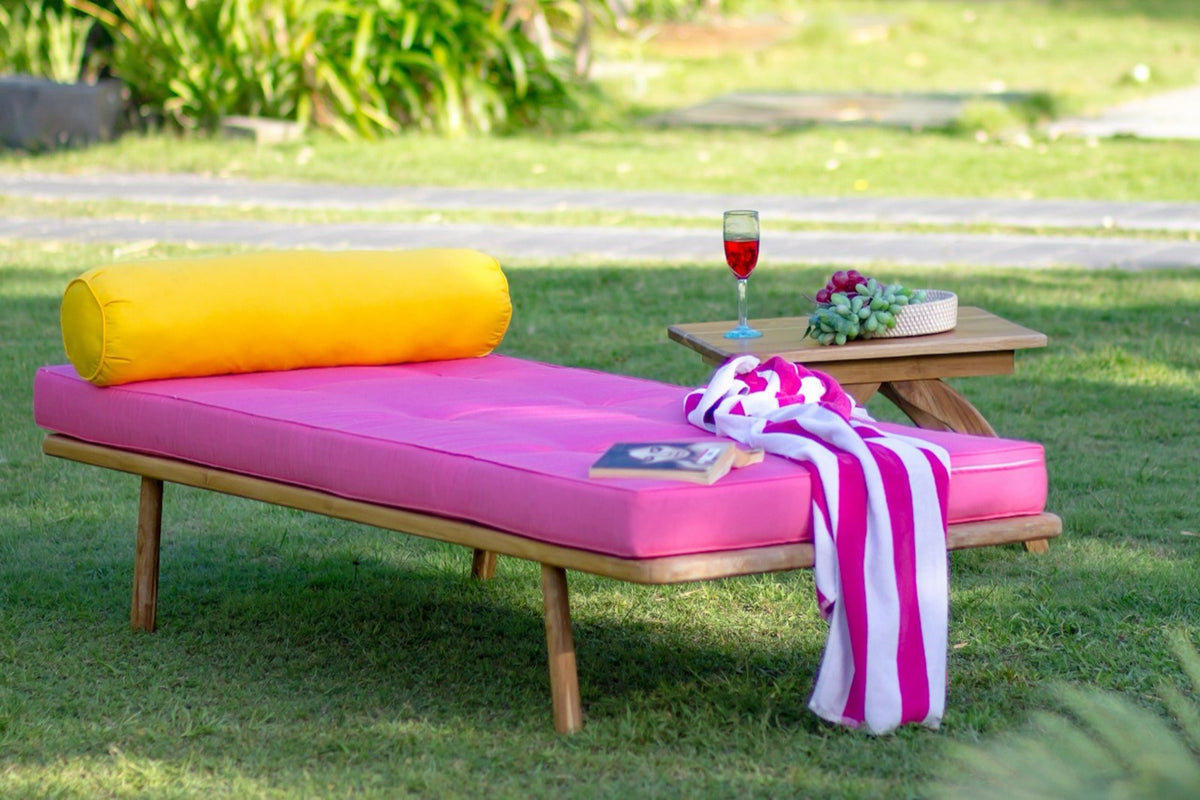 Rhino Sun Lounger With Pink Cushion