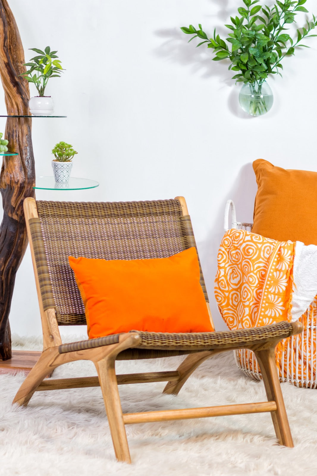 Teak chair Paris Catania Synthetic – boho furniture, handwoven and handmade in Bali
