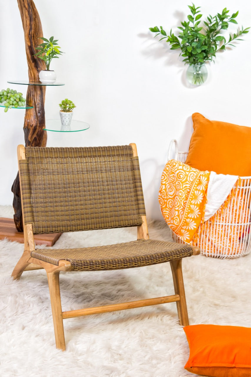 Handmade teak chair – the Paris Catania Synthetic, boho furniture made in Bali