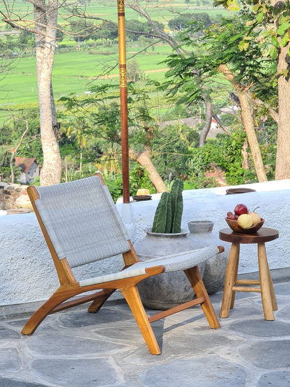 Teak chair Paris Catania Synthetic – boho furniture, handwoven and handmade in Bali