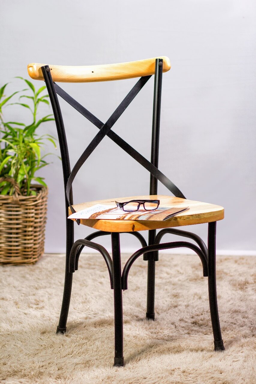 Cowboy Dining Chair Without Cushion Black – Set of 2