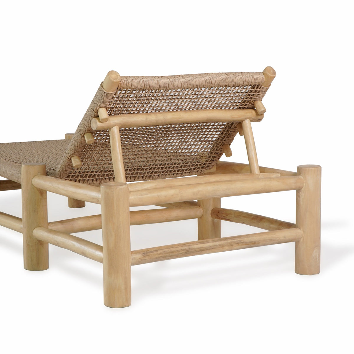 Teak sun lounger London Sunlounger – boho furniture, handwoven and handmade in Bali