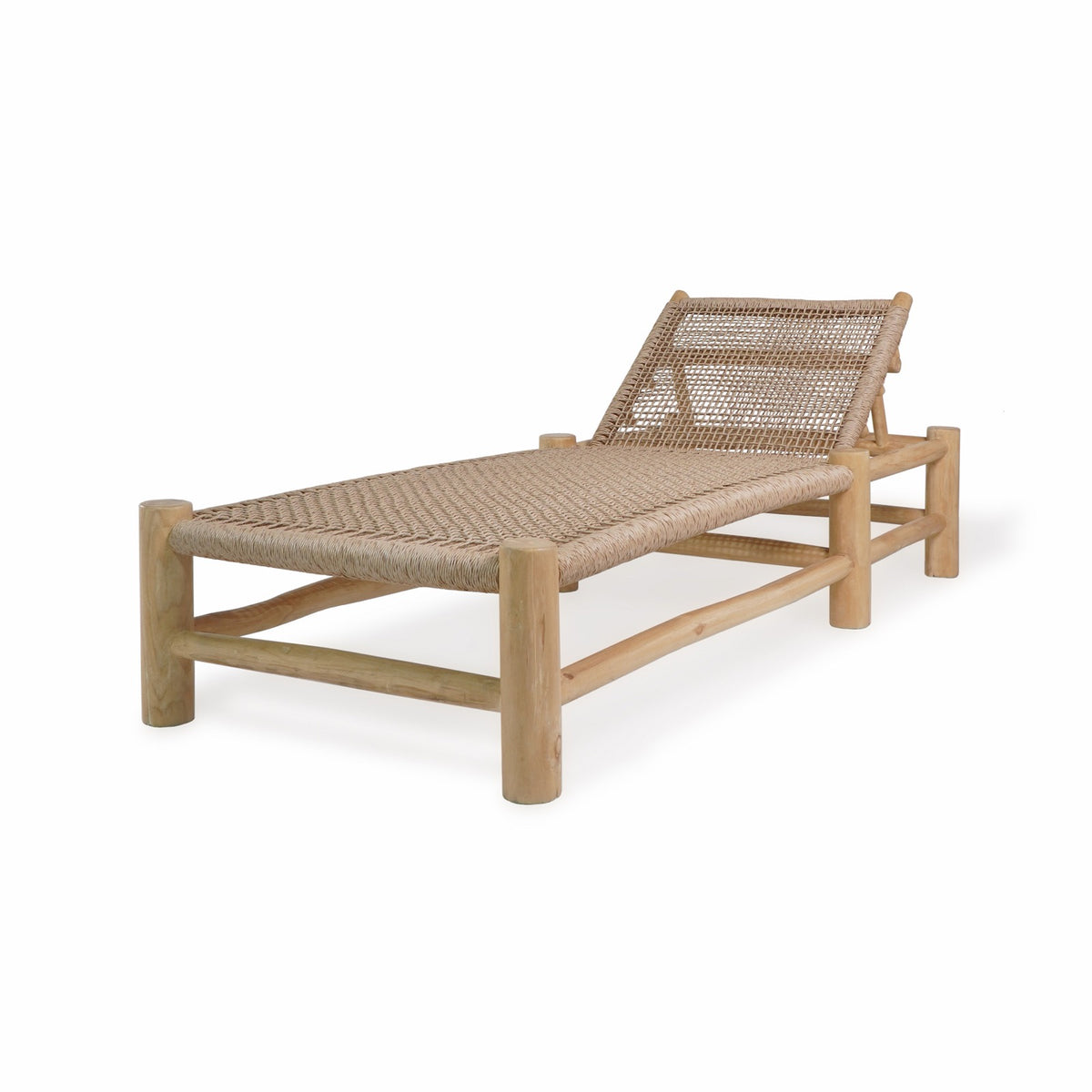 Teak sun lounger – London Sunlounger, natural natural materials in boho style