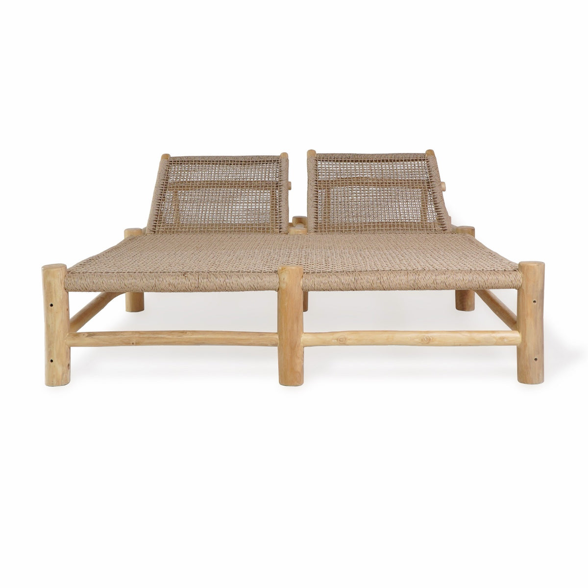 Teak sun lounger – London Sunlounger, natural natural materials in boho style