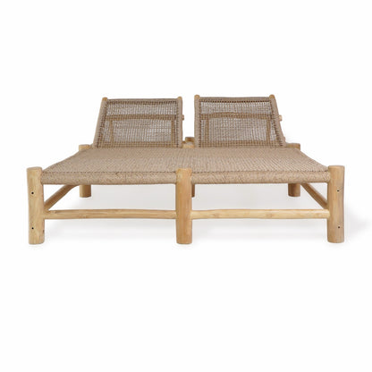 Teak sun lounger – London Sunlounger, natural natural materials in boho style