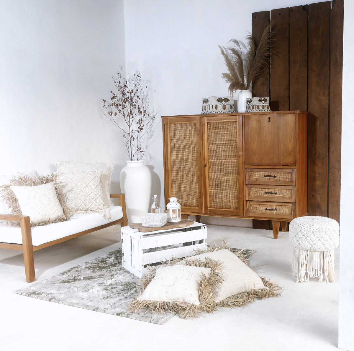 Teak buffet – Bintang Droos Drawers – boho furniture handmade in Bali by BaliSouk
