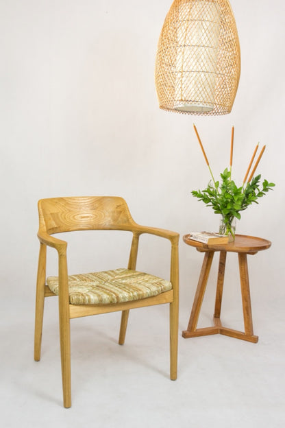 Teak side table Chapung – boho furniture, handwoven and handmade in Bali