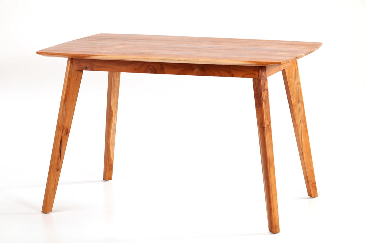 Teak dining table Ketut – boho furniture, handwoven and handmade in Bali