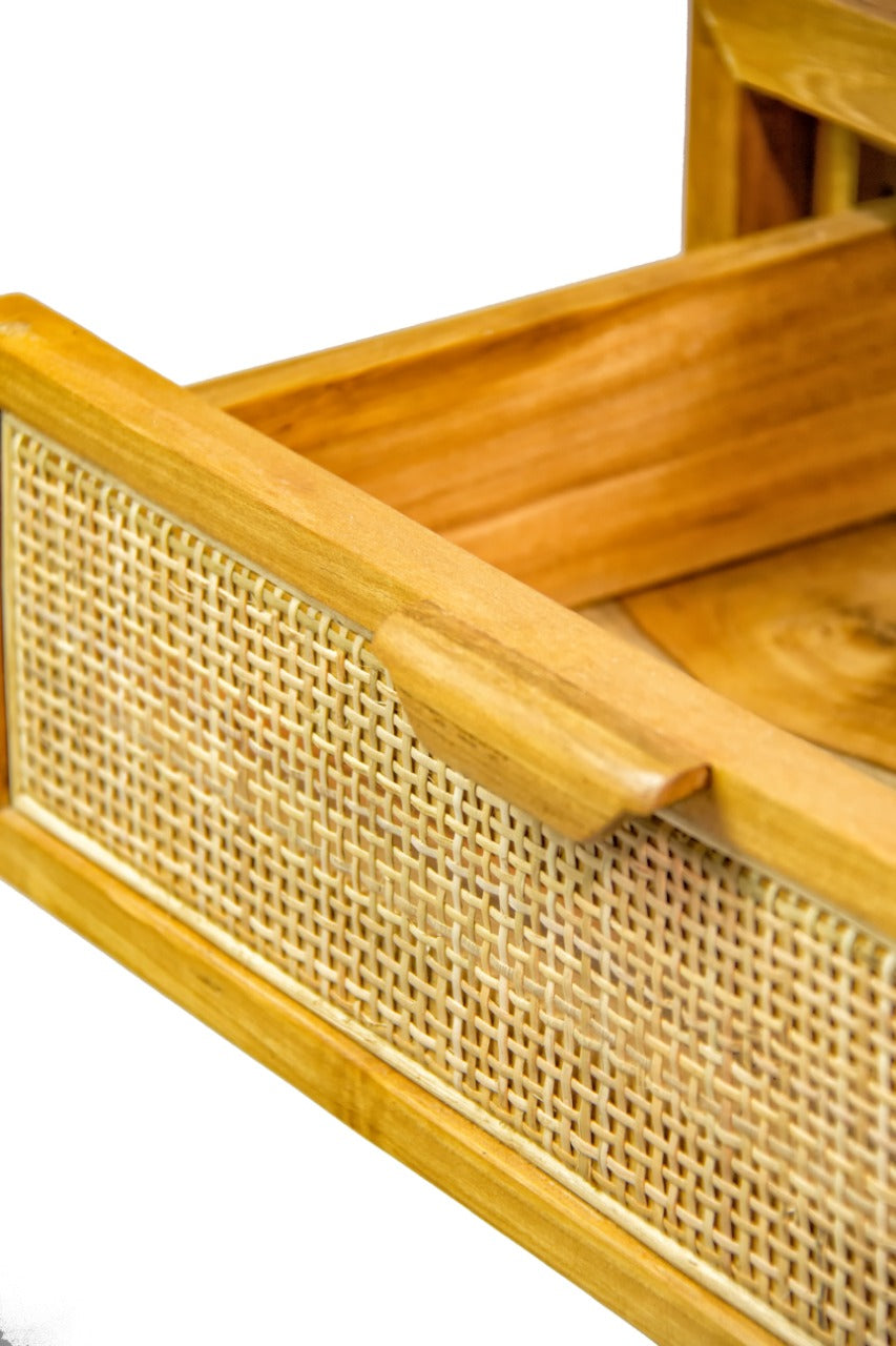 Kyknos side table in natural materials – boho furniture by BaliSouk