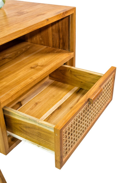 Teak side table – Dimi, natural natural materials in boho style