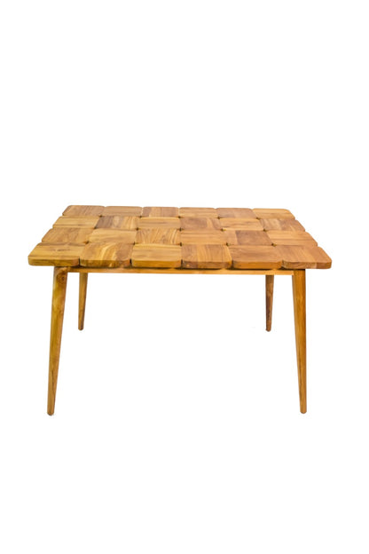 Teak dining table Alberto – boho furniture, handwoven and handmade in Bali