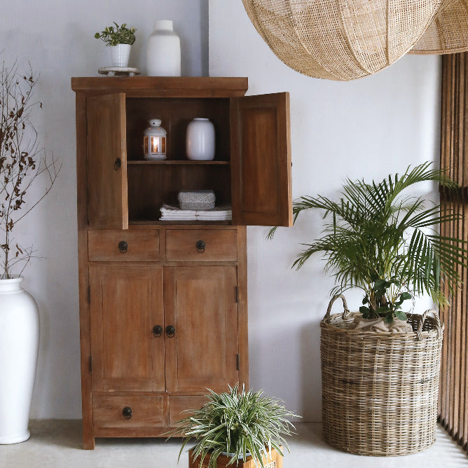 Handmade mahogany wardrobe – the Impression, boho furniture made in Bali
