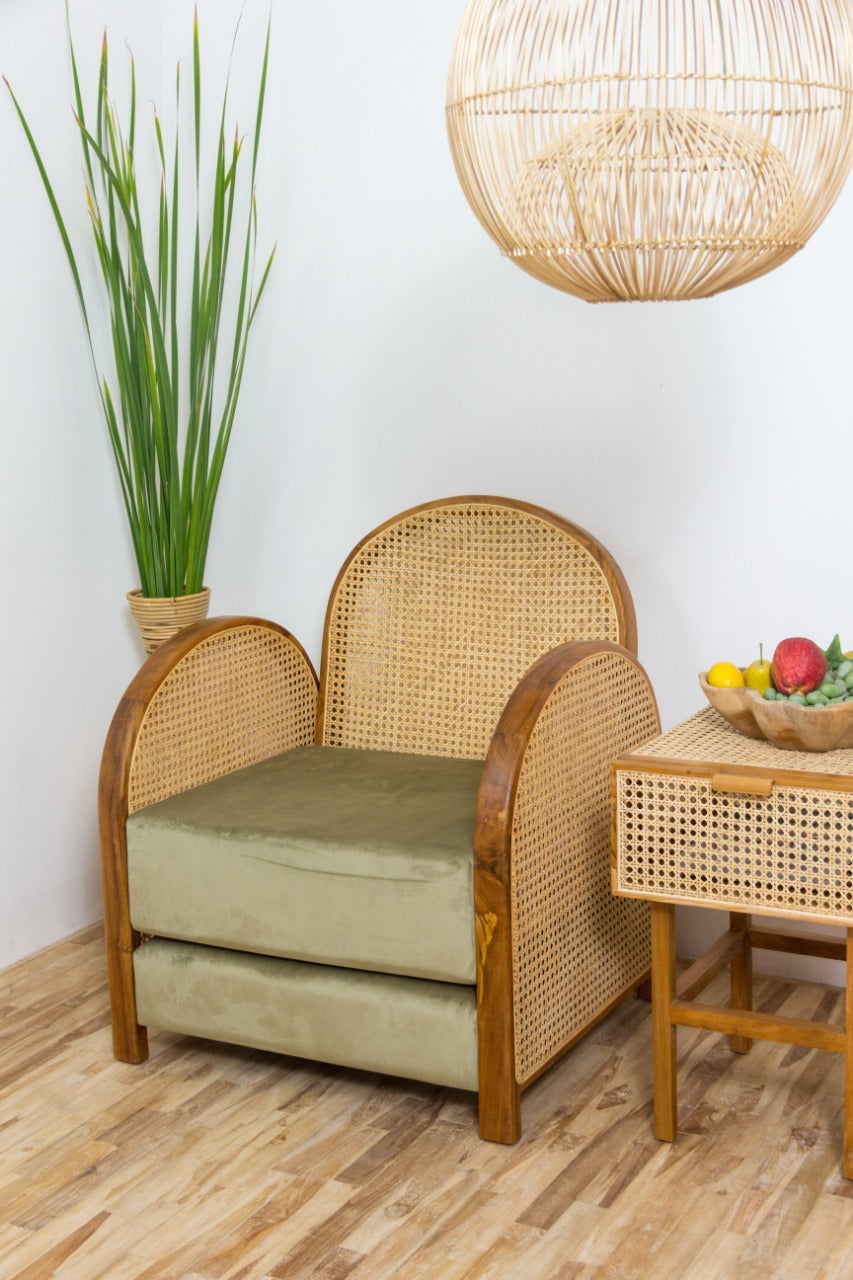 Istana Arm armchair, boho furniture handmade by Balinese artisans