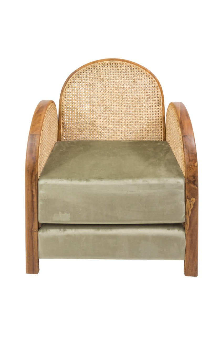Teak armchair Istana Arm – boho furniture, handwoven and handmade in Bali
