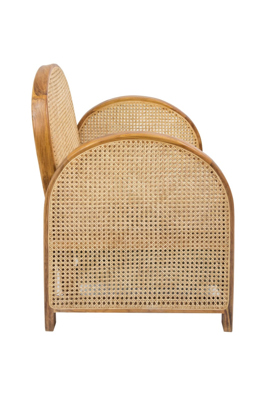 Teak armchair Istana Arm – boho furniture, handwoven and handmade in Bali