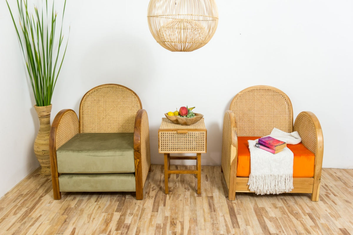 Teak armchair – Istana Arm, natural natural materials in boho style