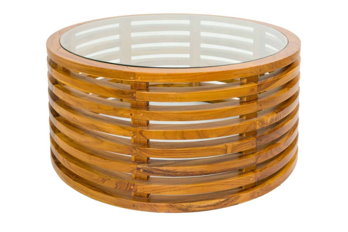 Teak coffee table – Nina, natural natural materials in boho style