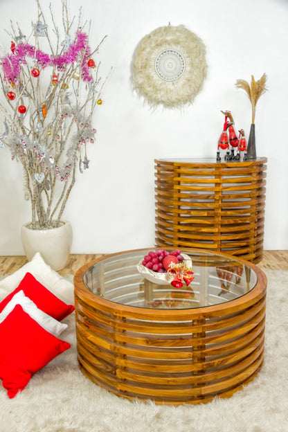 Teak coffee table Nina – boho furniture handcrafted in Bali by BaliSouk
