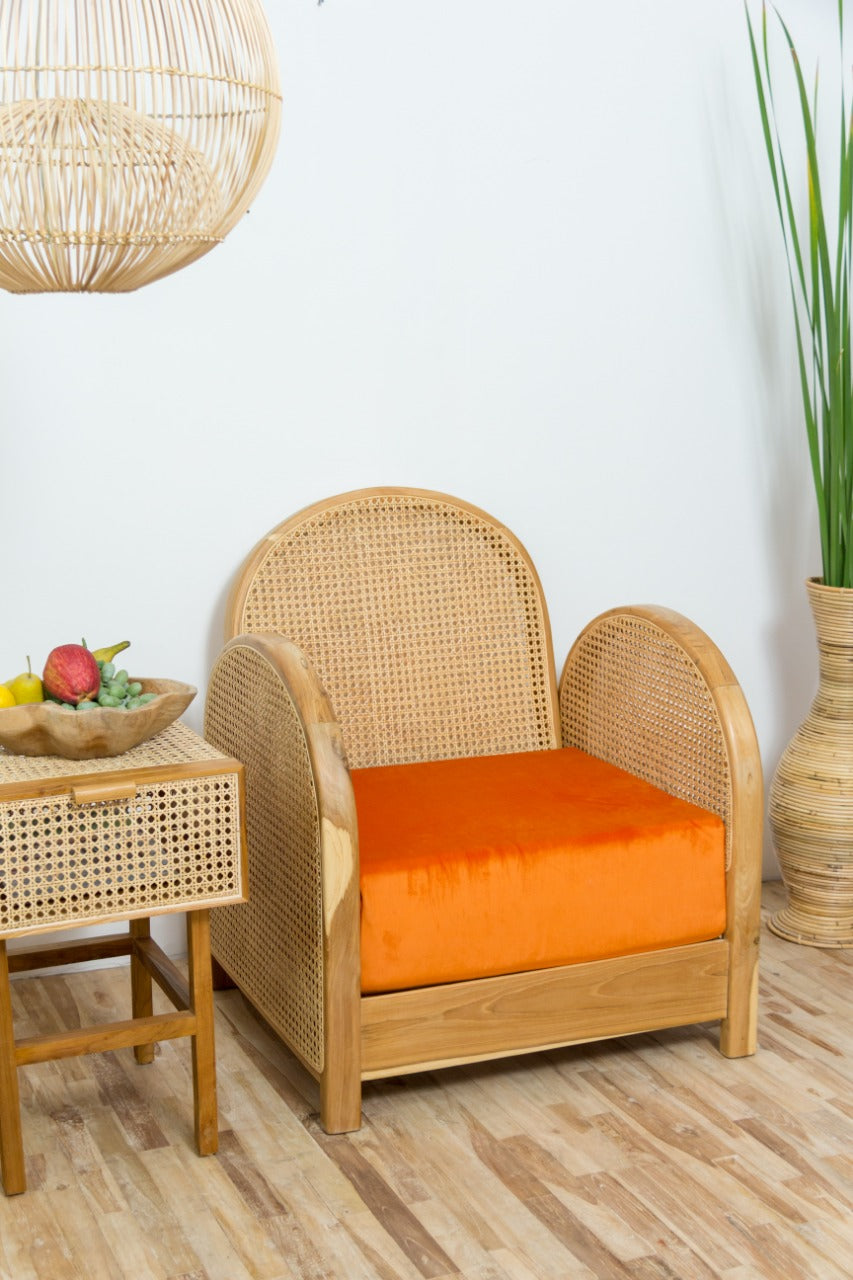 Istana Arm armchair in natural materials – boho furniture by BaliSouk