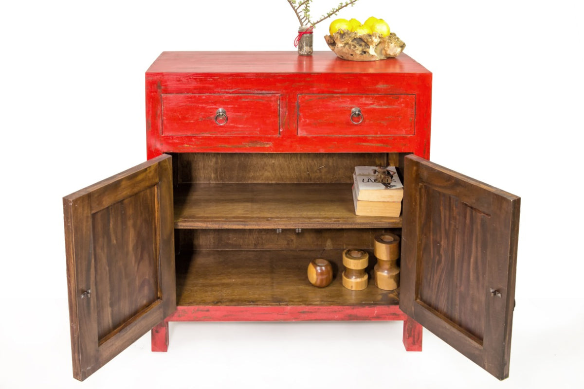 Mahogany cabinet Beijing – boho furniture, handwoven and handmade in Bali