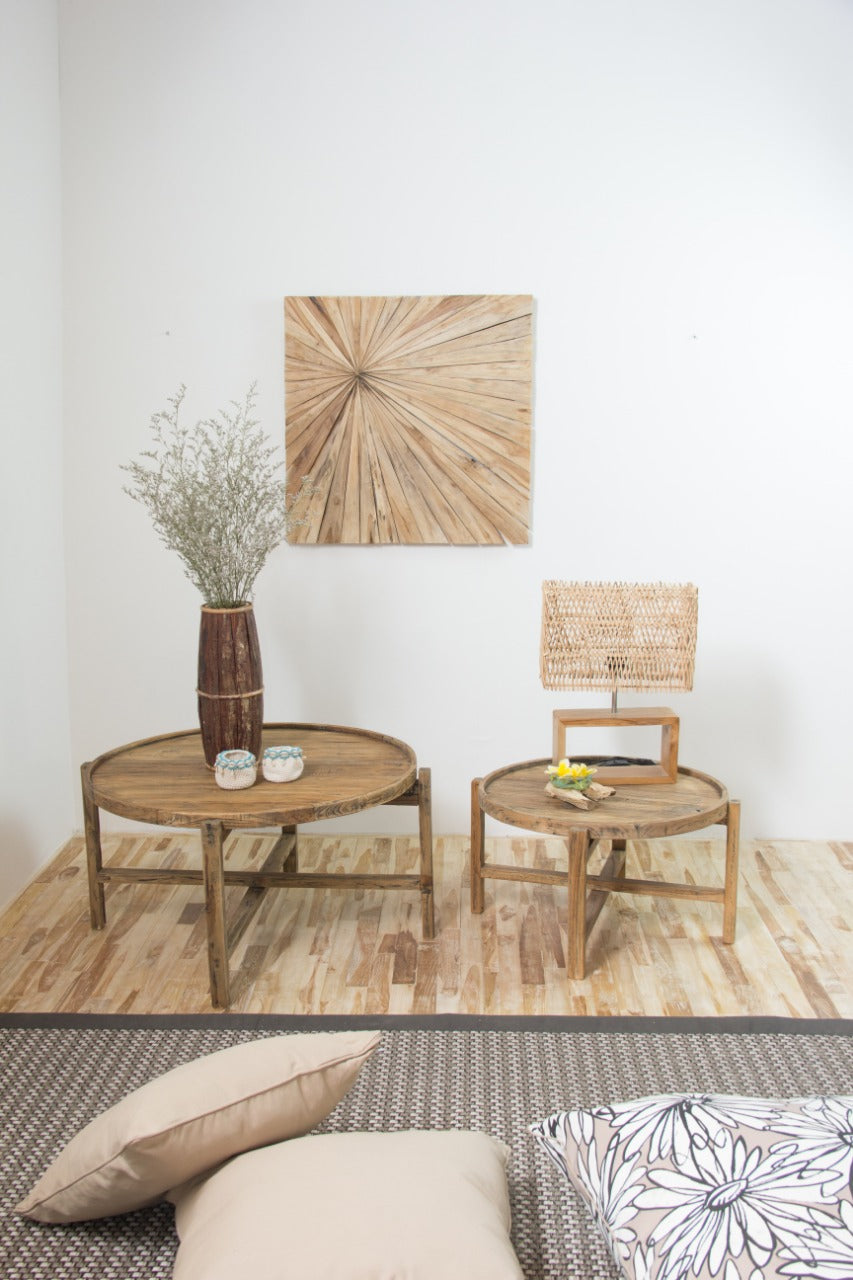 Teak coffee table Evosmos – boho furniture, handwoven and handmade in Bali