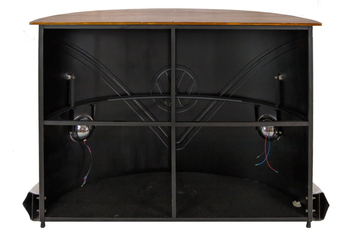 Handcrafted teak bar table – VW Red, boho furniture from BaliSouk