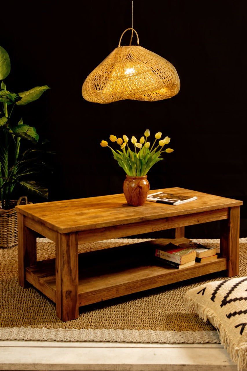 Teak coffee table – Riri, natural natural materials in boho style